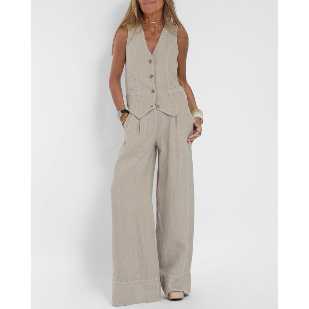 Women's Waistcoat & Wide Leg Trousers | Set