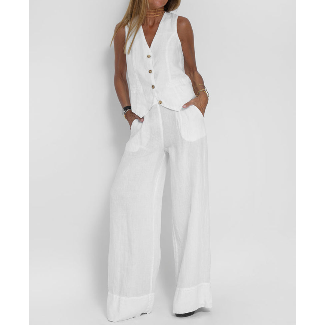 Women's Waistcoat & Wide Leg Trousers | Set