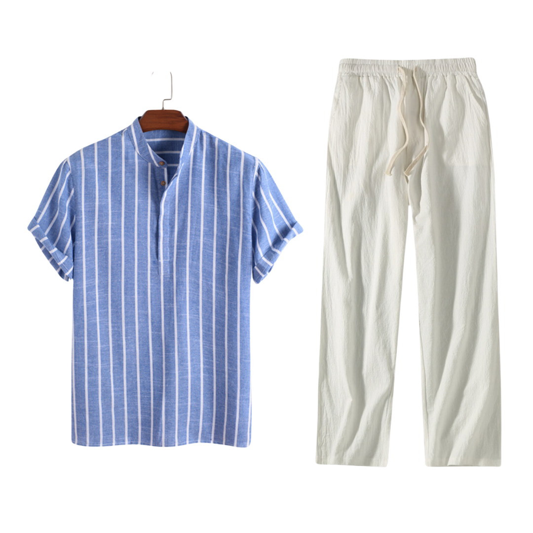 Men's Henley T-Shirt & Trousers | Set