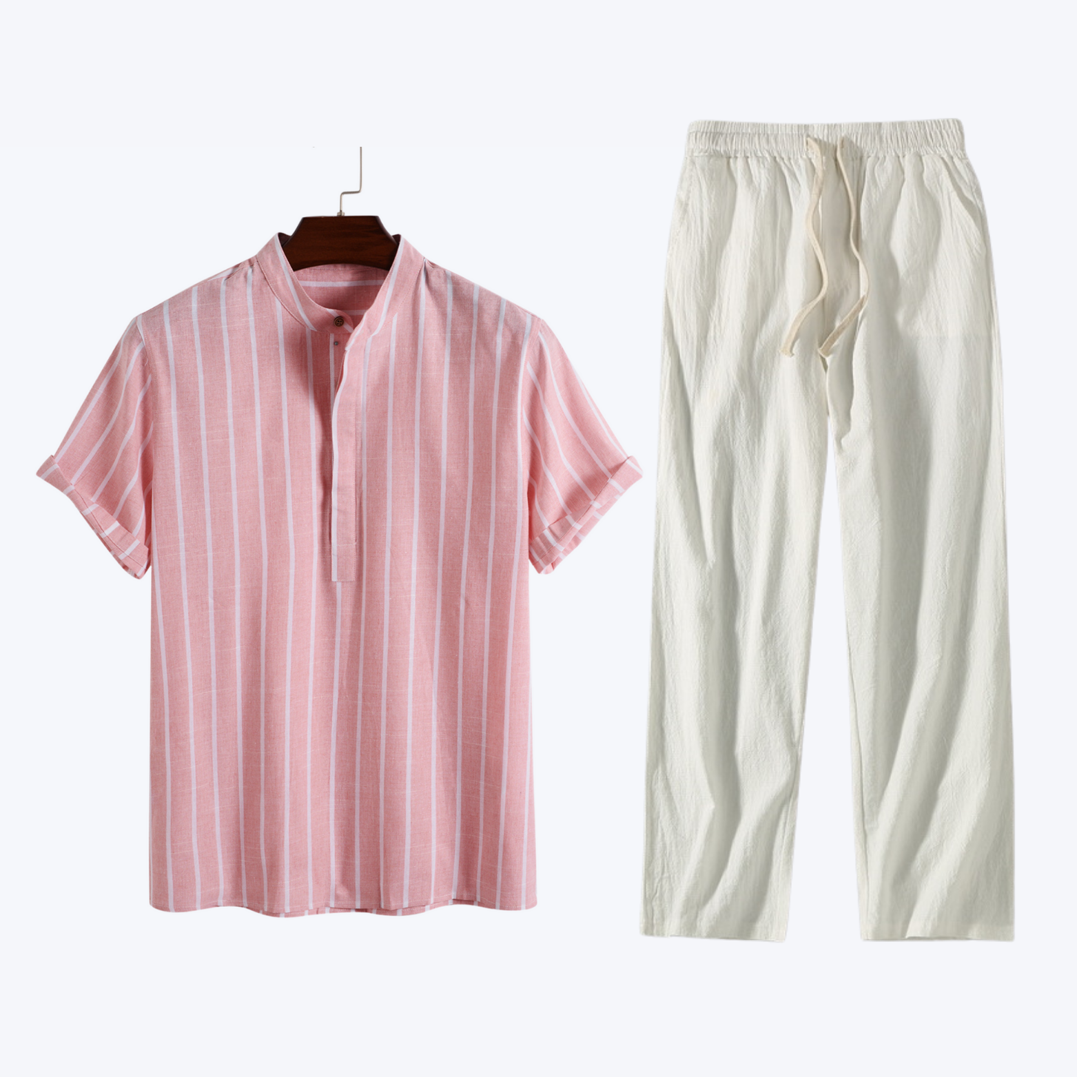 Men's Henley T-Shirt & Trousers | Set