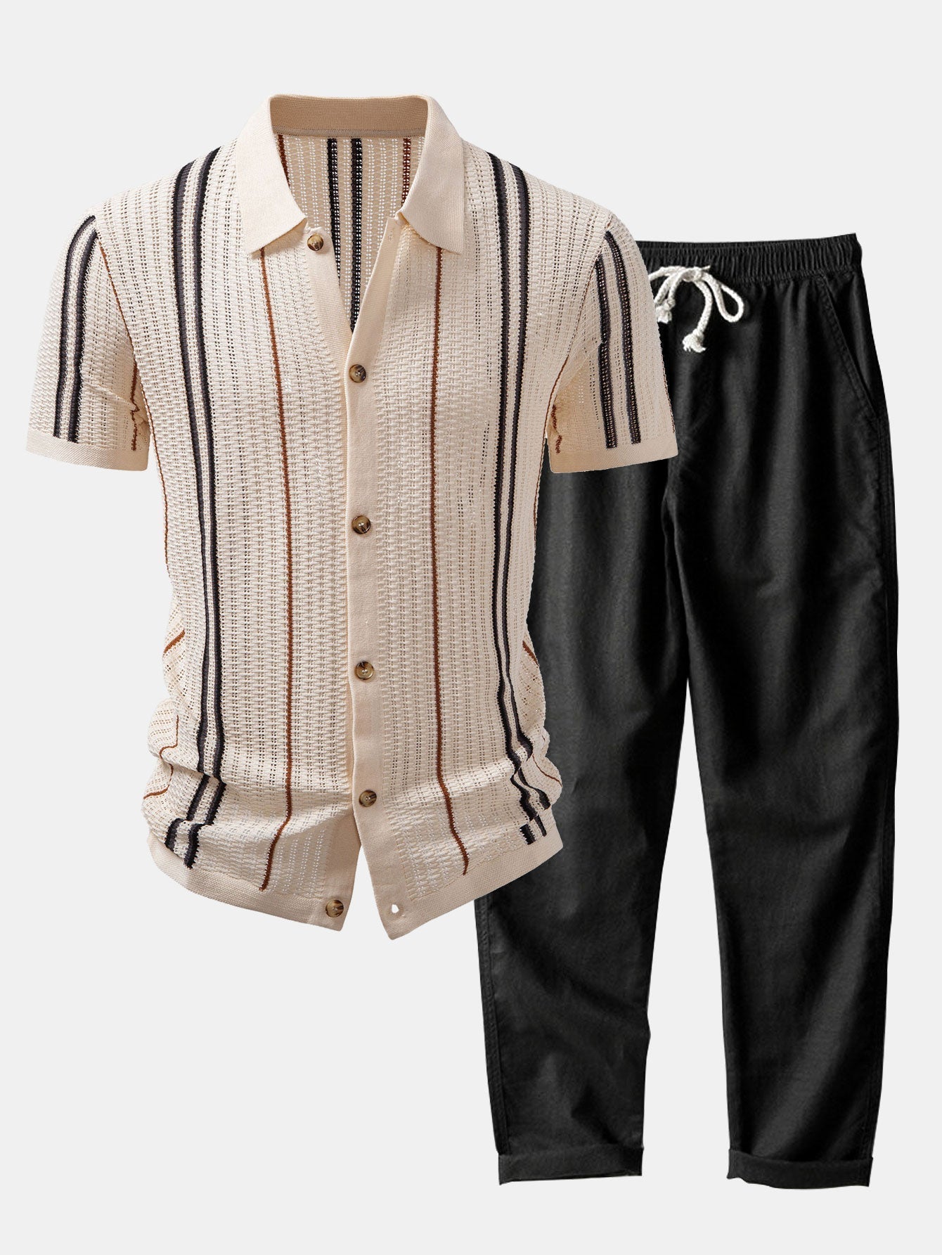 Men's Crochet Shirt & Pants | Set