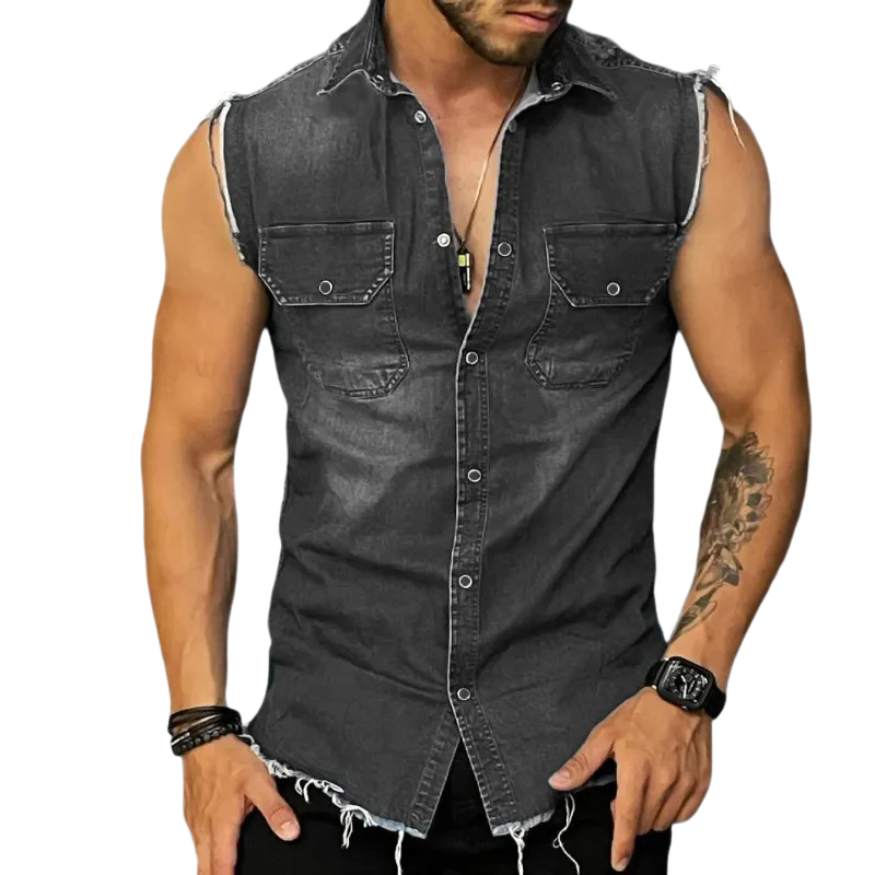 Men's Vintage Jeans Shirt | Sleeveless