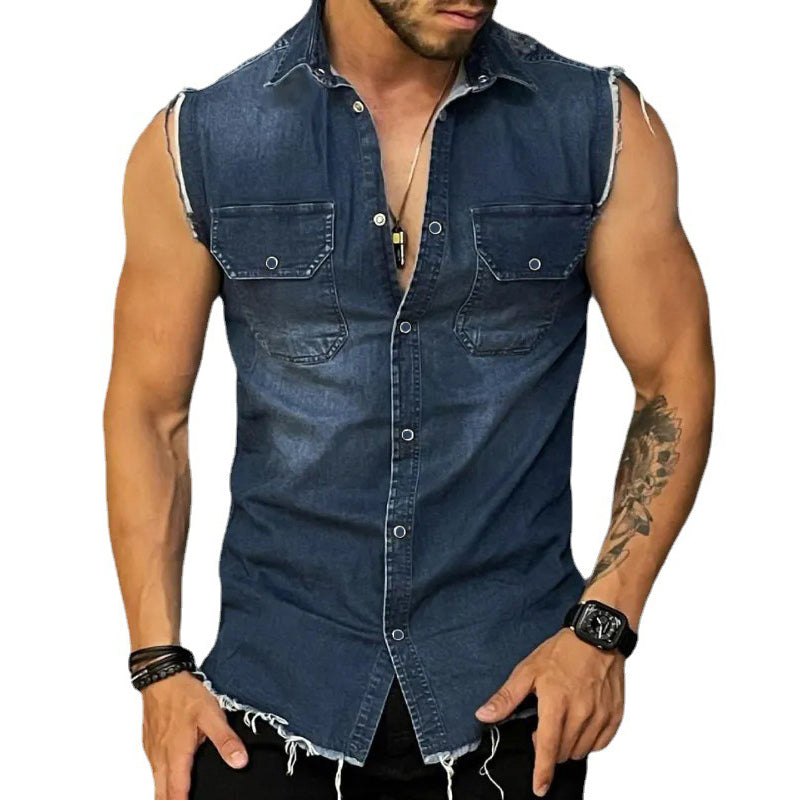 Men's Vintage Jeans Shirt | Sleeveless