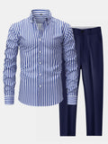 Men's Striped Shirt Set | Two Piece