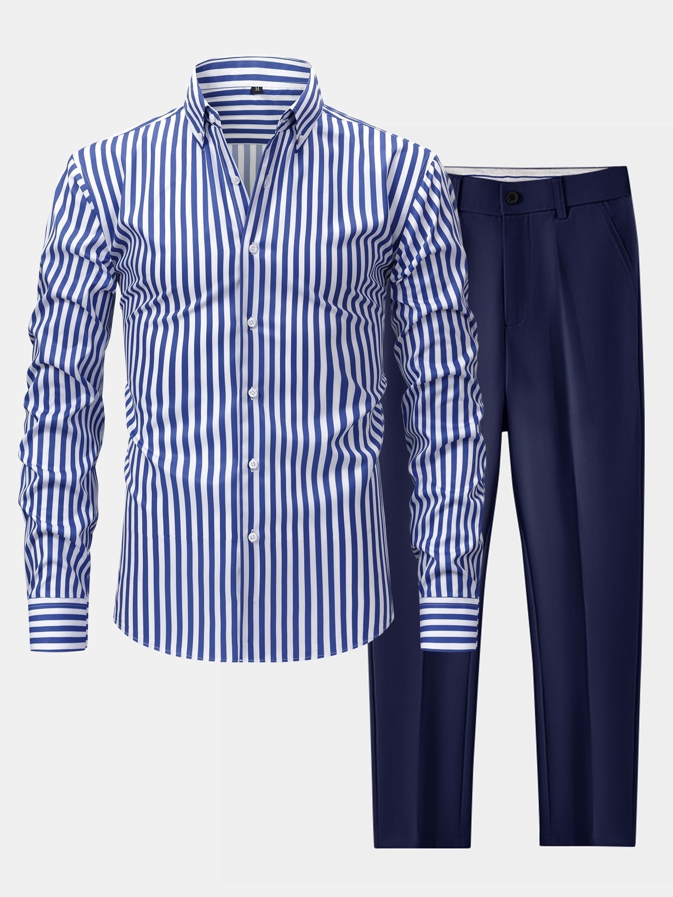 Men's Striped Shirt Set | Two Piece