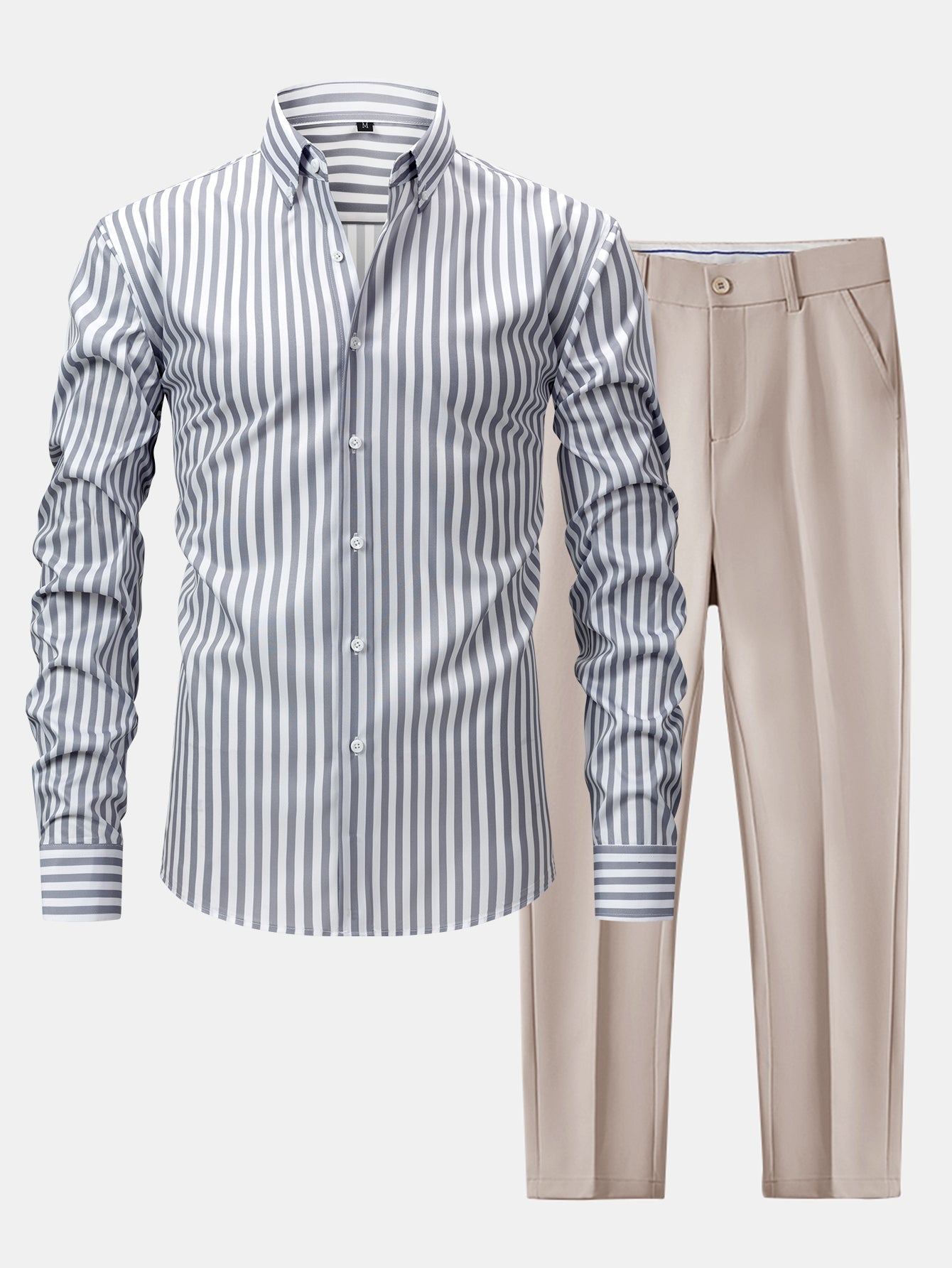 Men's Striped Shirt Set | Two Piece