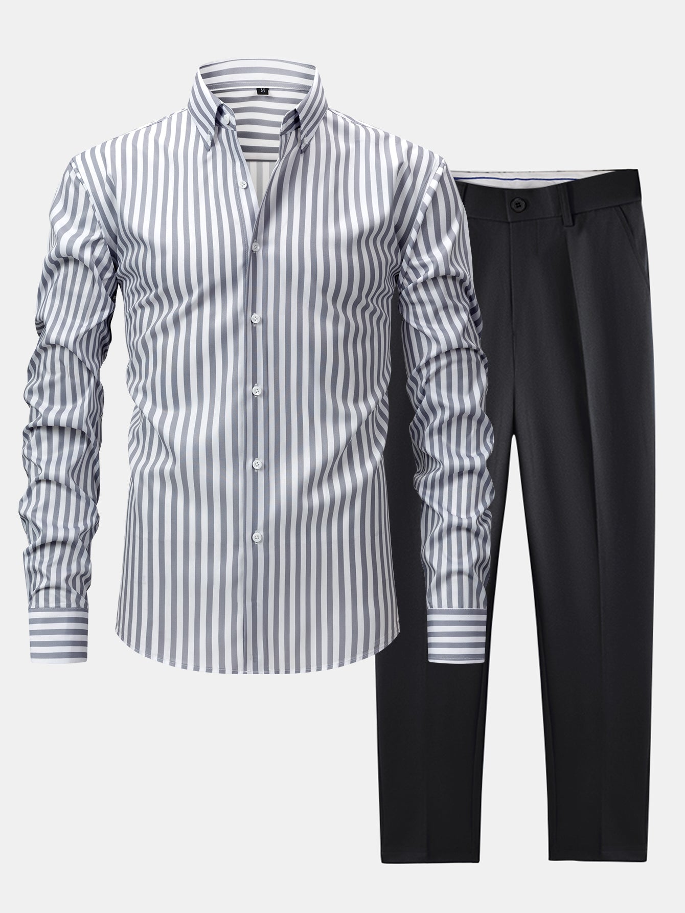 Men's Striped Shirt Set | Two Piece