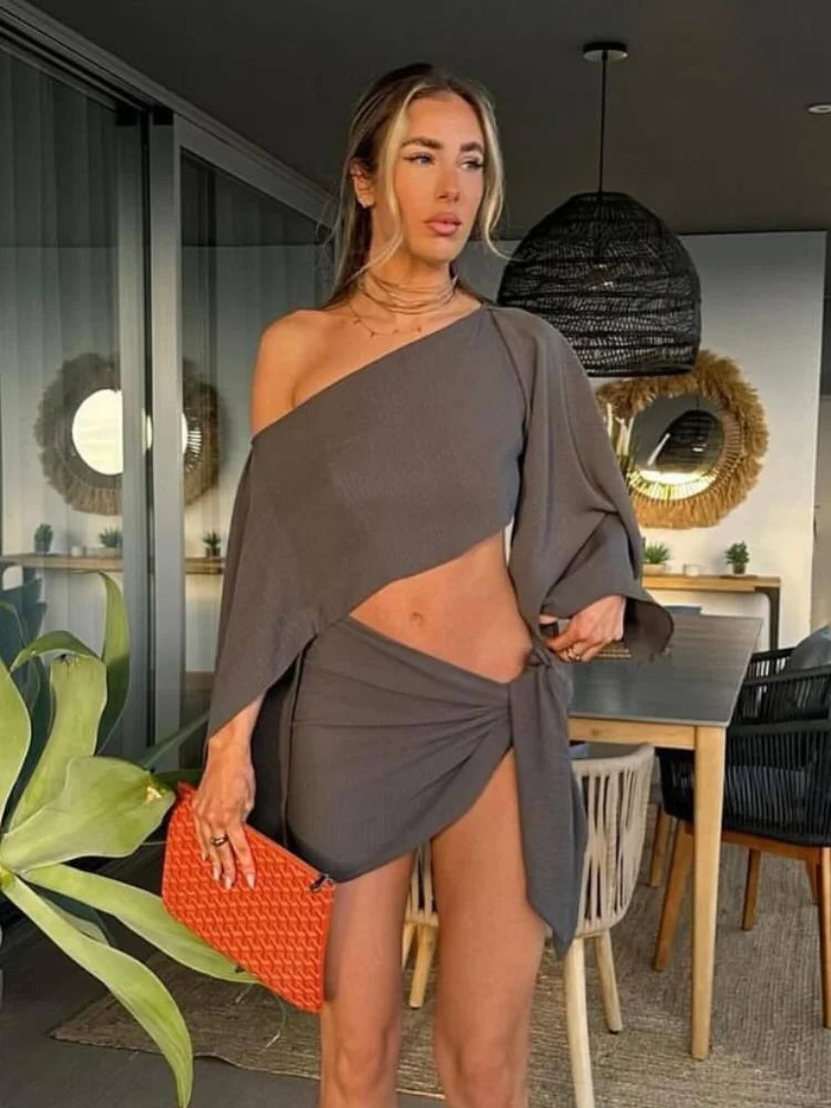 Women's Summer Co-Ord | Crop Top & Mini Skirt