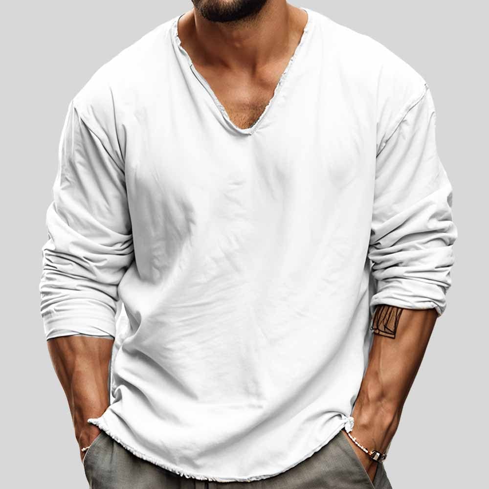 Men's V-Neck Tee Shirt | Long Sleeve