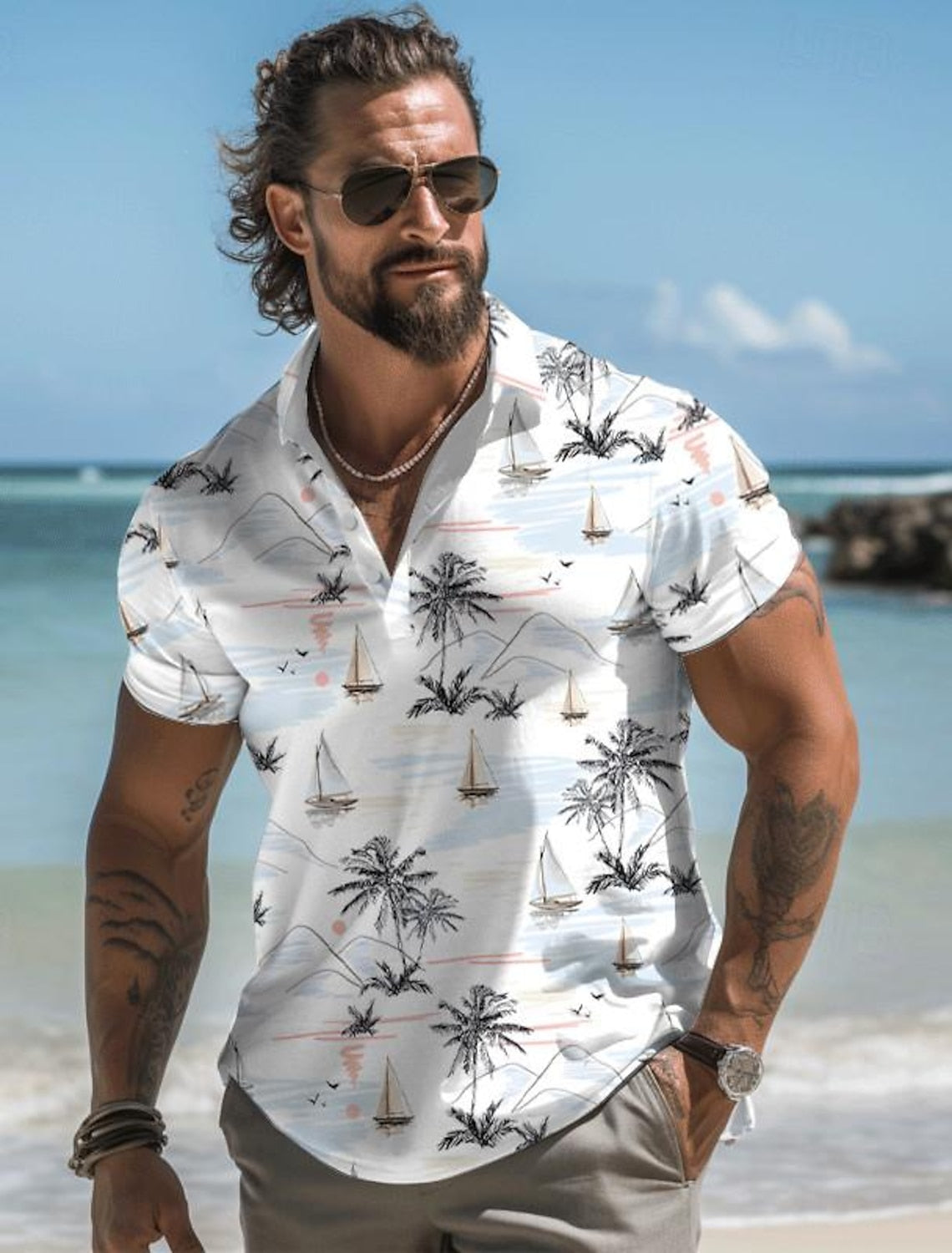Men's Tight Summer Shirt | Beach