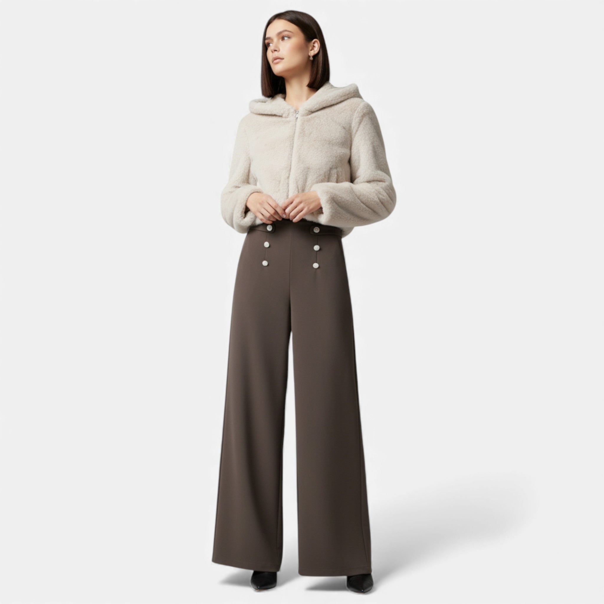 Women’s High-Waist Trousers | Wide-Leg