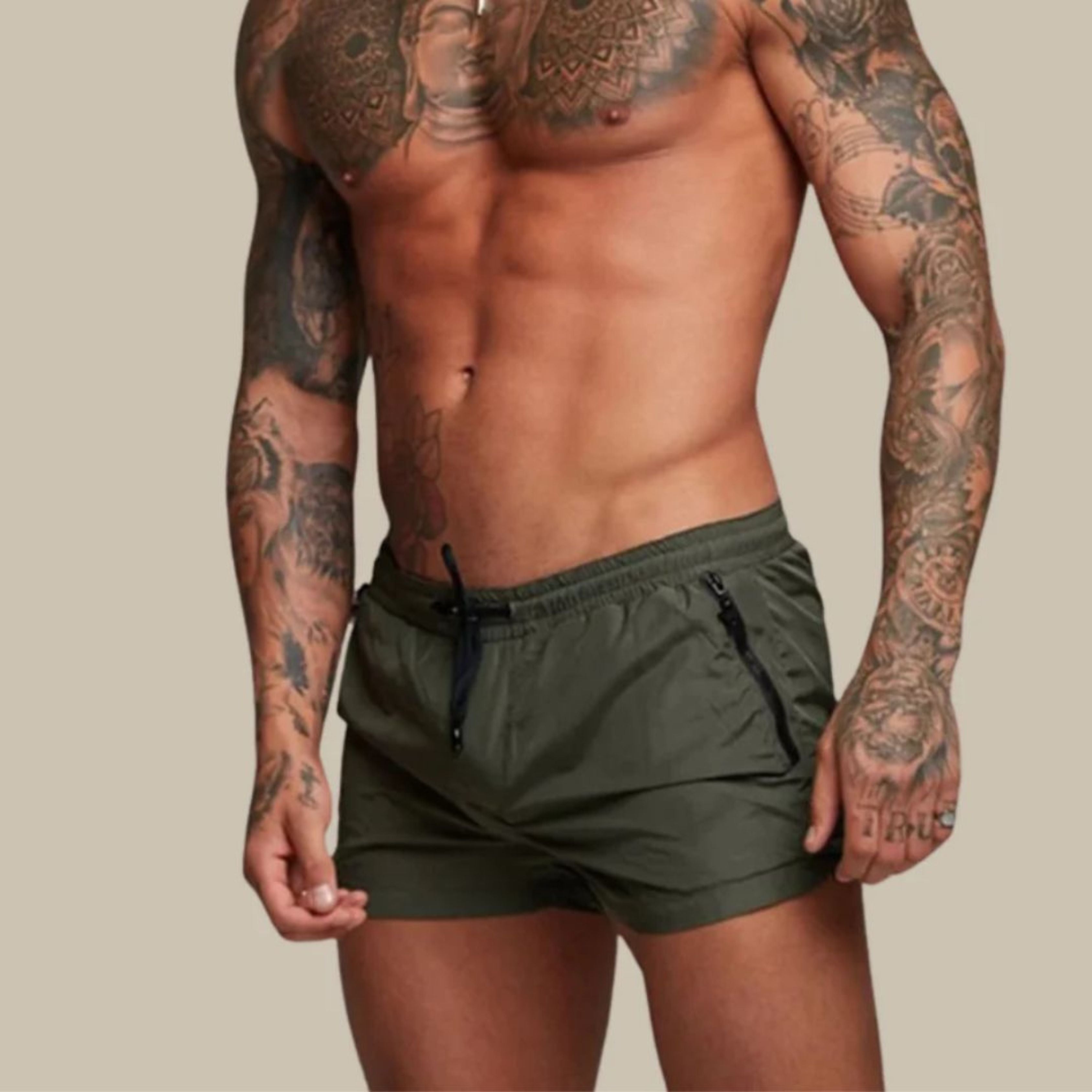 Men's Short Swimming Trunks | Zip Pockets
