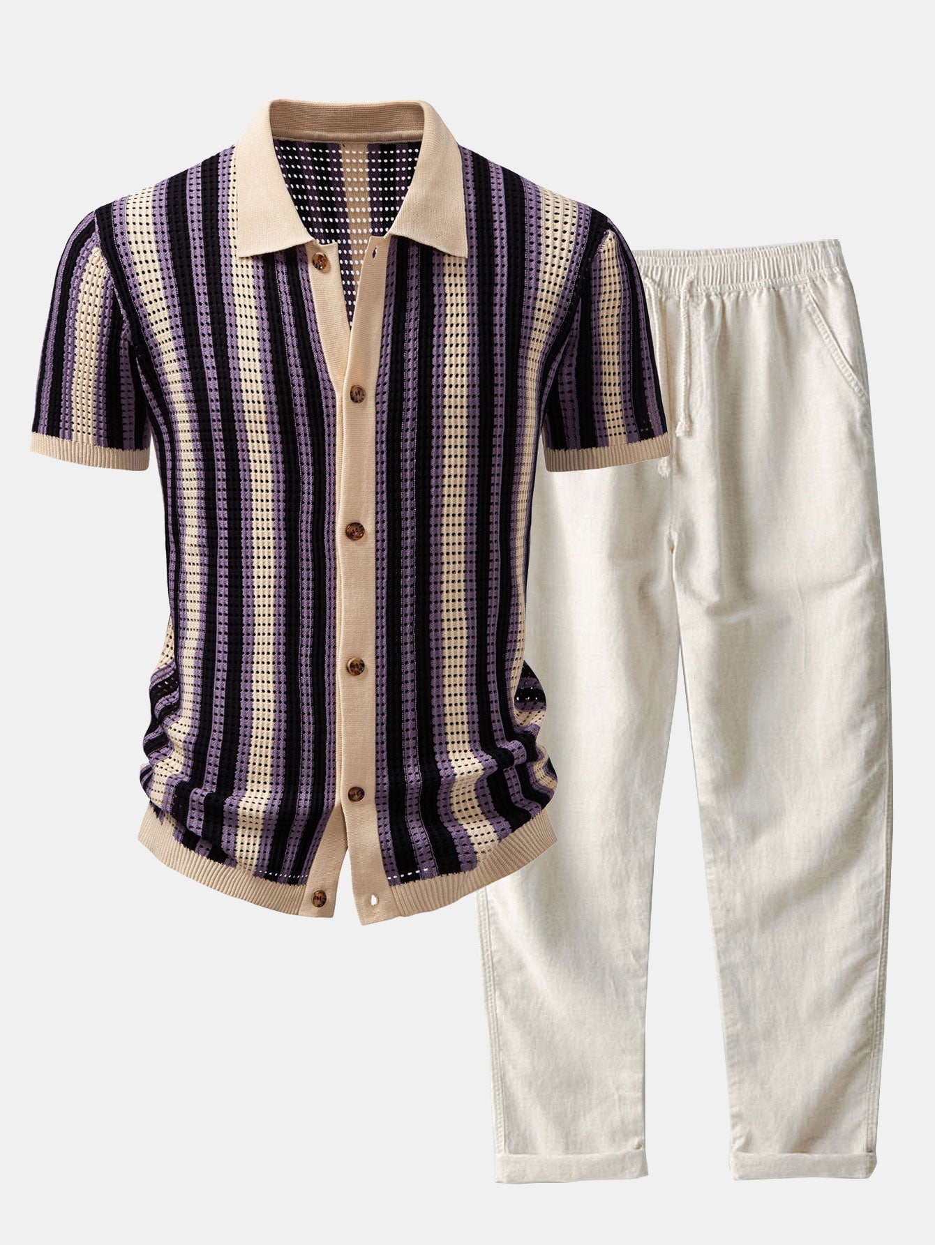 Men's Crochet Shirt & Trousers | Set