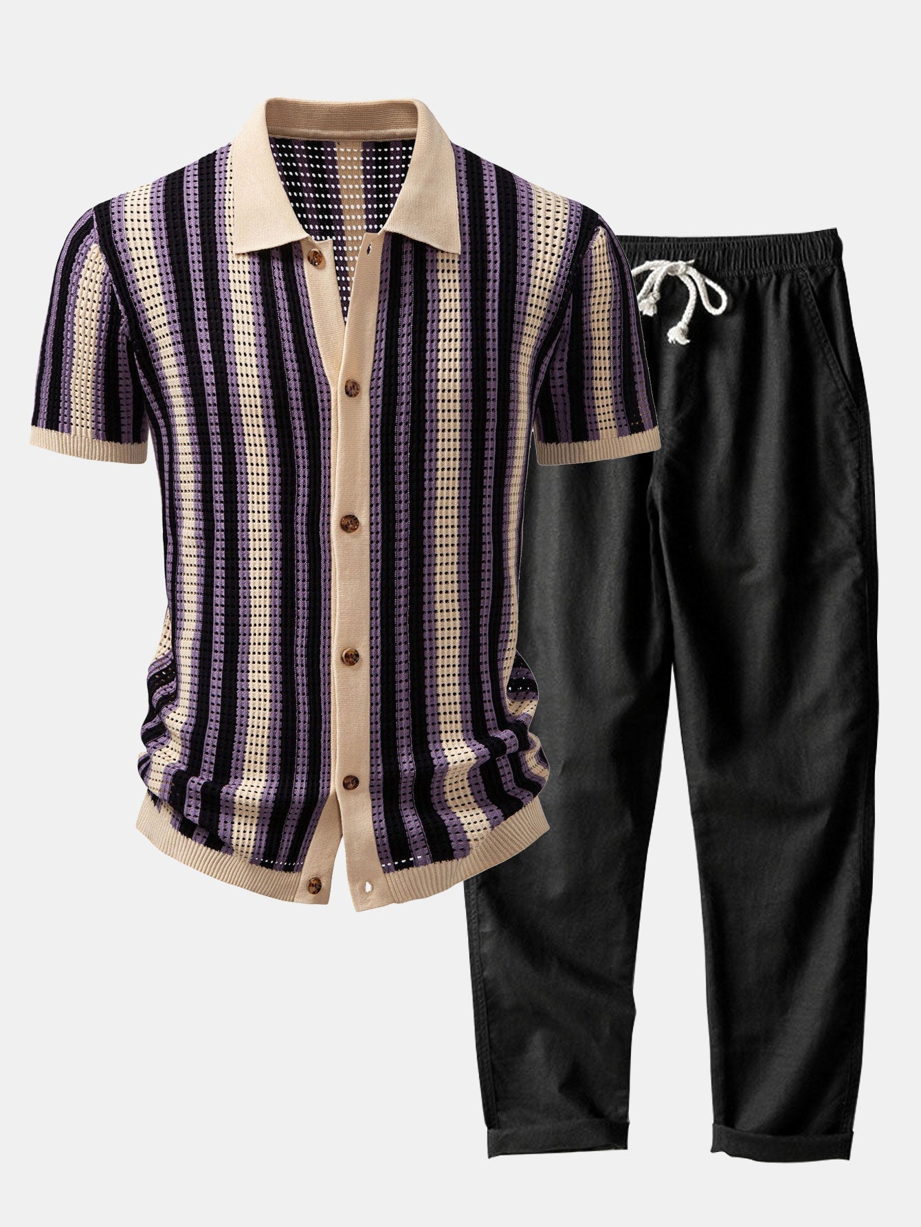 Men's Crochet Shirt & Trousers | Set