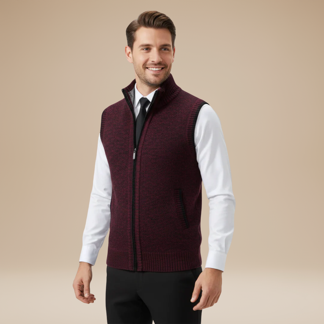 Men's Spring Knit Vest | Zip Up