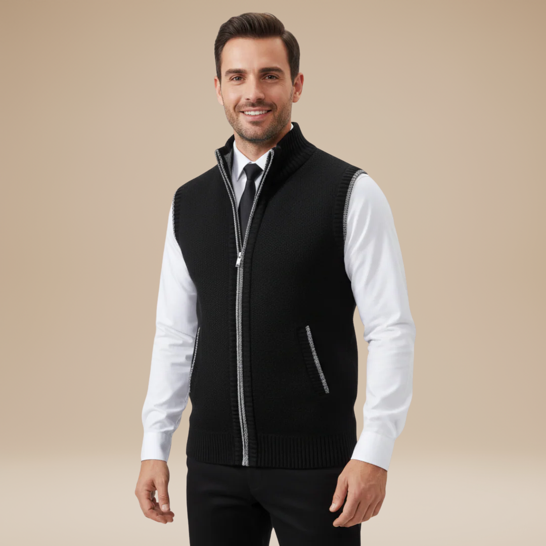 Men's Spring Knit Vest | Zip Up