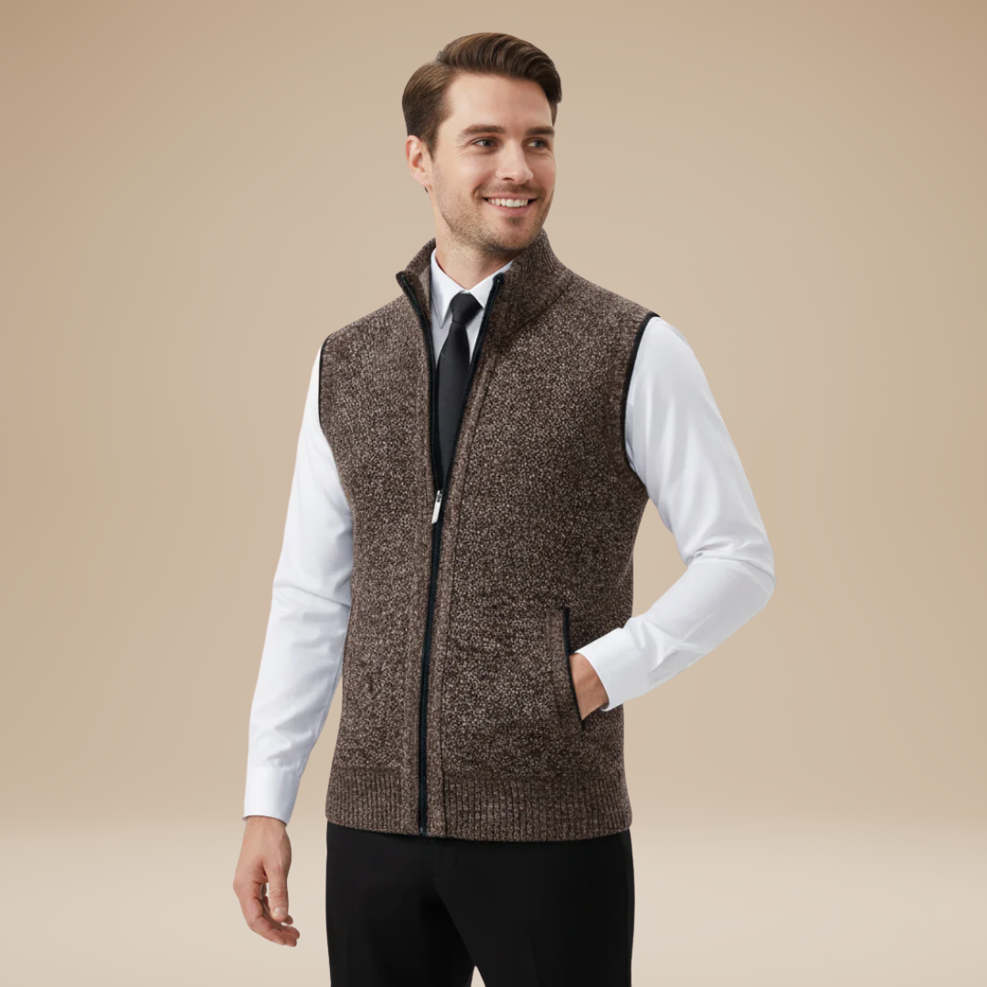 Men's Spring Knit Vest | Zip Up