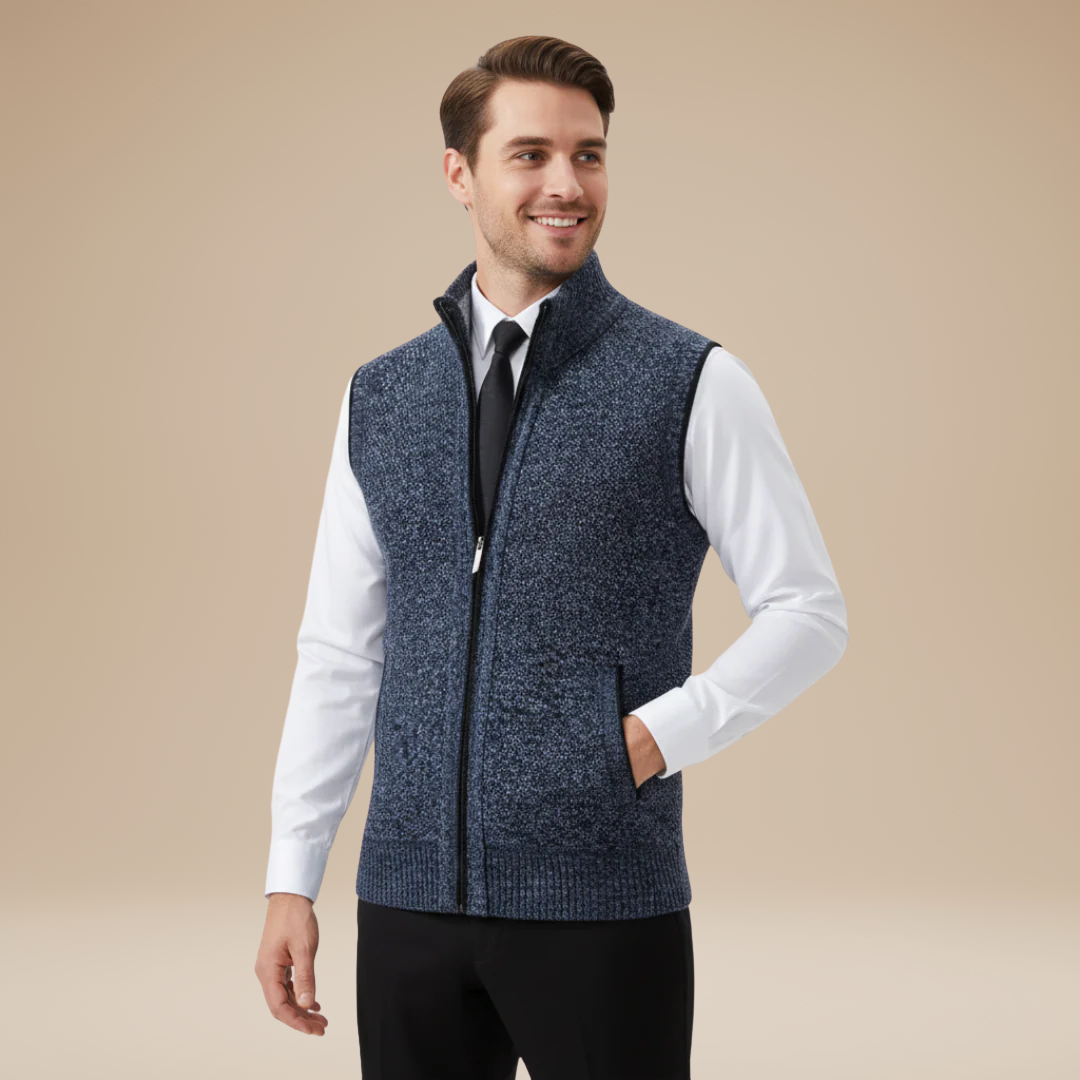 Men's Spring Knit Vest | Zip Up