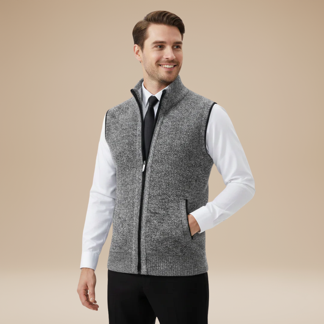 Men's Spring Knit Vest | Zip Up
