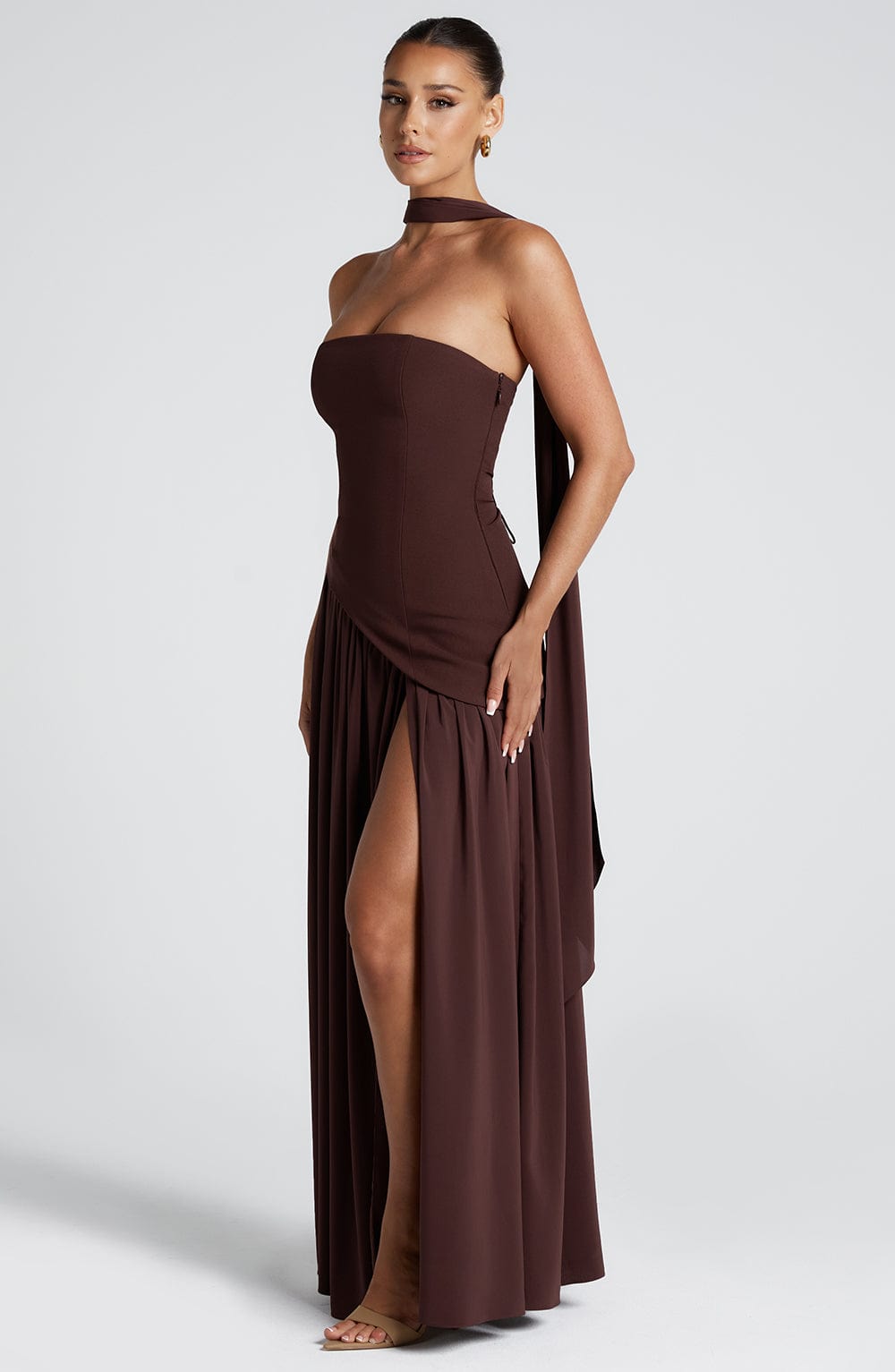 Women's Asymmetric Wedding Guest Dress | Maxi