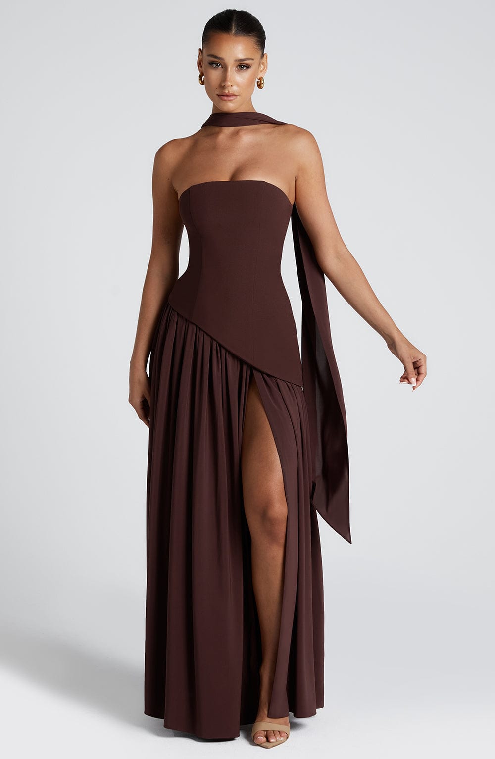 Women's Asymmetric Wedding Guest Dress | Maxi