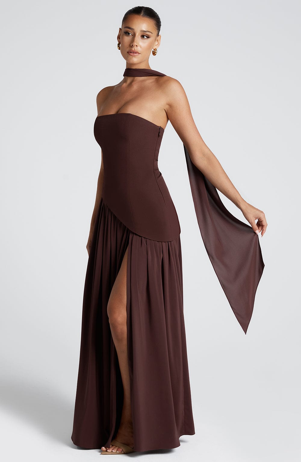 Women's Asymmetric Wedding Guest Dress | Maxi