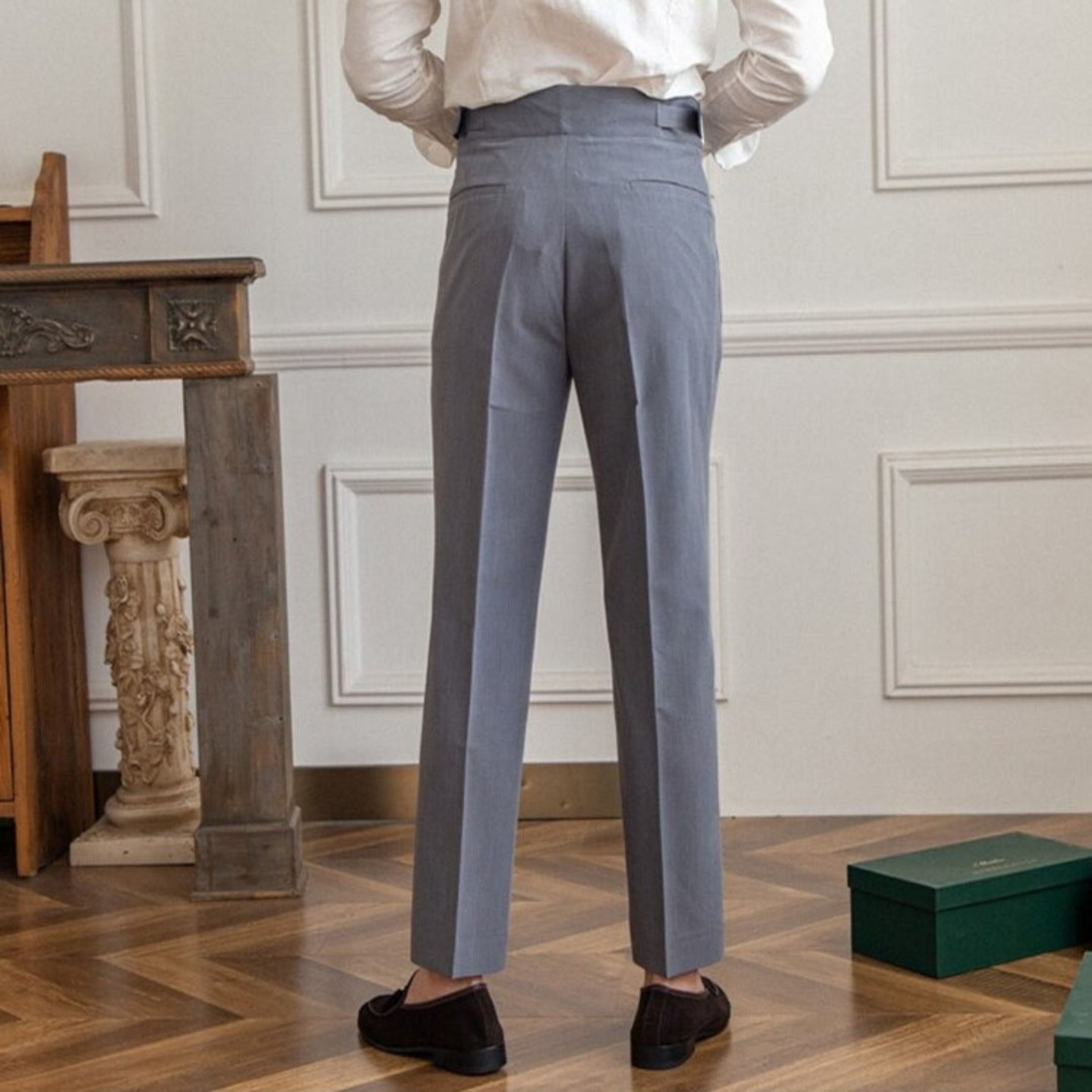Men's Plated Suit Trousers | Formal