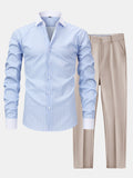 Men's Striped Shirt & Blend Trousers | Set