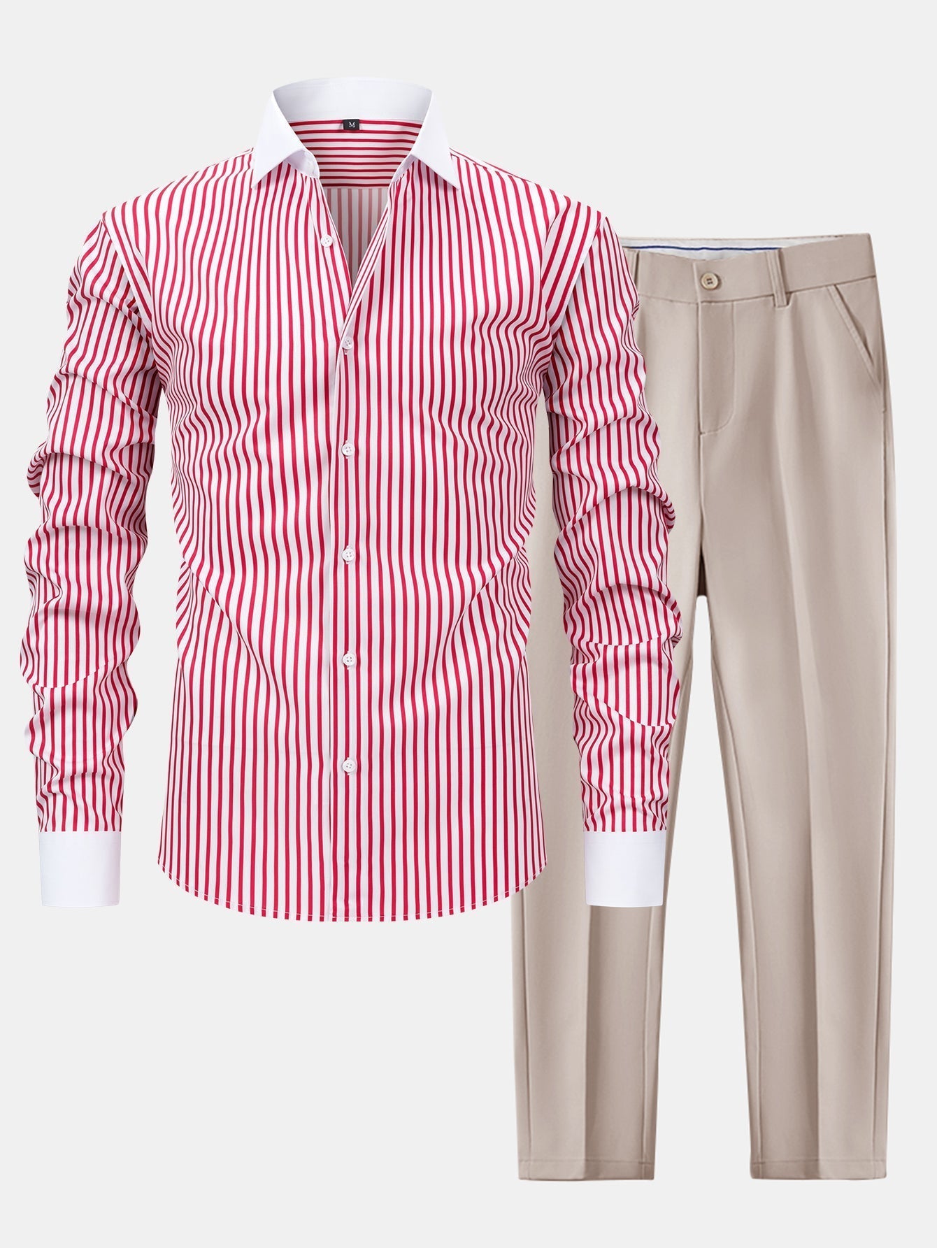Men's Striped Shirt & Blend Trousers | Set