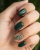 green manicure art close up photo